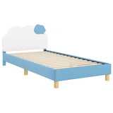 Children's Bed Frame with Headboard Blue 90 x 200 cm PU 42011023