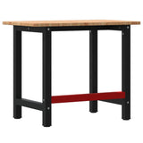 Workbench Light Brown 100x60x81.5 cm Solid Wood Oak Rectangular 3309658