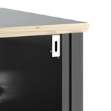 3 Piece Bathroom Furniture Set BERG Black Solid Wood Pine 3206501