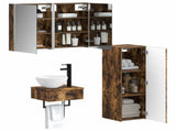 Bathroom Cabinet Set 4 pcs Smoked Oak Engineered Wood 3407379