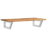 Basin Shelf Wall Mounted Steel and Solid Wood Acacia 3302714