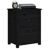 Bedside Cabinets 2 pcs Black 50x35x61.5 cm Solid Wood Pine 813688