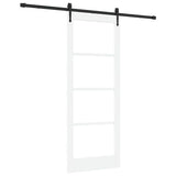 Sliding Door ORKDAL White 83 x 211 cm Solid Pine Wood and Glass 3332476