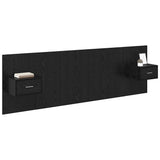 Headboard with Cabinet 3 pcs Black Oak Engineered Wood 3416194