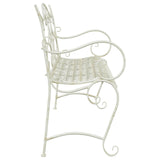 Garden Bench 2-Seater 114 x 56.5 x 90 cm Steel Antique White 42029540