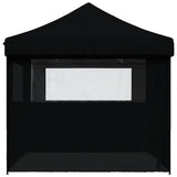 Foldable Party Tent Pop-Up with 4 Sidewalls Black 4005030