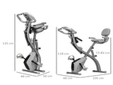 2-in-1 Folding Exercise Bike with 8-Level Magnetic Resistance, Arm Resistance Band, Pulse Sensor, T3398P349154