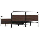 Metal Bed Frame without Mattress Brown Oak 180x200 cm Super King 3318665