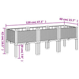 Garden Planter with Legs Brown 120x40x42 cm PP 367900