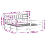 Bookcase Bed without Mattress Wax Brown 200x200cm Solid Wood Pine 3323016