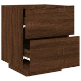 Bedside Cabinets with LED Lights 2 pcs Brown Oak Engineered Wood 836748