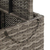 Garden Table Grey 110x110x71 cm Poly Rattan and Acacia Wood 368273