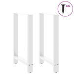 ZNTS Coffee Table Legs White 2 pcs 60x cm Steel 4013333