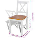 ZNTS Dining Chairs 4 pcs White Pinewood 241513