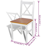 ZNTS Dining Chairs 4 pcs White Pinewood 241513