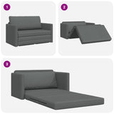2-Seater Folding Sofa Bed Dark Grey 124 x 71 x 78 cm Fabric 42030513