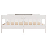 Bookcase Bed without Mattress White 180x200 cm Super King Solid Wood Pine 3323174