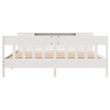 ZNTS Bookcase Bed without Mattress White 180x200 cm Super King Solid Wood Pine 3323174