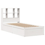 Bed Frame without Mattress White 90x190 cm Single Solid Wood Pine 3323477