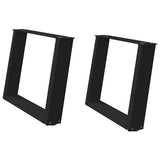 Coffee Table Legs U-Shaped 2 pcs Black 60x cm Steel 4012768
