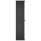 Outdoor Storage Cabinet Grey and Black 65x37x165 cm PP 364200