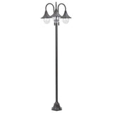 Garden Post Light E27 220 cm Aluminium 3-Lantern Bronze 44207