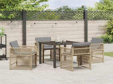 Garden Dining Set 5 pcs Beige Poly Rattan 3380793