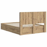 Bed Frame with Storage and Headboard Artisan Oak 120 x 200 cm 3445803