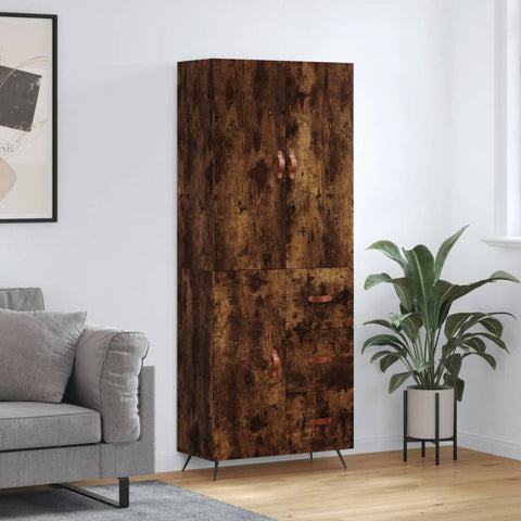 Highboard Smoked Oak 69.5x34x180 cm Engineered Wood 3195880
