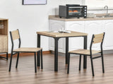 Three-Piece Minimal and Compact Dining Set, Light Wood Grain T3398P329536