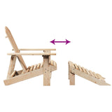 Adirondack Chair with Ottoman Natural Wood Solid Wood Fir 4007240