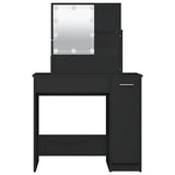 Dressing Table with LED Black 86.5x35x136 cm 808811