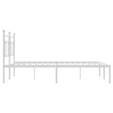 Metal Bed Frame without Mattress with Headboard White 183x213cm 374393