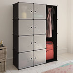 ZNTS Modular Cabinet 9 Compartments 109x36.5x143 cm Black and White 240497