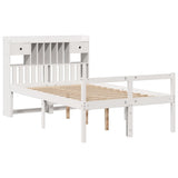 Bookcase Bed without Mattress White 135x190 cm Doouble Solid Wood Pine 3322046