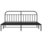 Bed Frame Black Powder-Coated Steel Double Bed Frame 353641