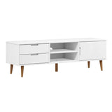 TV Cabinet MOLDE White 158x40x49 cm Solid Wood Pine 350535