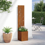 Garden Privacy Screen Rusty 32 x 32 x 150 cm Weathering steel 876384