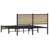 Metal Bed Frame without Mattress Sonoma Oak 137x190 cm 4007867