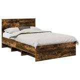 Bed Frame Smoked Oak 120 x 123 cm Engineered Wood 3408876