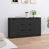 Sideboards 2 pcs Black 60x30x70 cm Engineered Wood 3115789