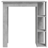 Bar Table with Shelf Concrete Grey 102x50x103.5 cm Engineered Wood 809462