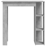 ZNTS Bar Table with Shelf Concrete Grey 102x50x103.5 cm Engineered Wood 809462