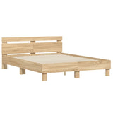 Bed Frame with LED without Mattress Sonoma Oak 140x200 cm 3207548