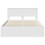 Bed Frame with Headboard White 140 x 190 cm Solid Pine Wood 3410600
