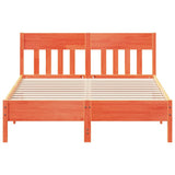 Bed Frame without Mattress Wax Brown 120x200 cm Solid Wood Pine 842653