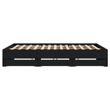 Bed Frame with Drawers without Mattress Black 200x200 cm 3207246