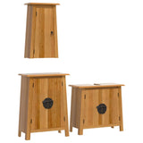 3 Piece Bathroom Furniture Set Solid Wood Pine 3223457