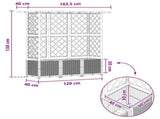Raised Bed with Trellis and Roof Brown 163.5 x 40 x 138 cm PP 42032525