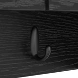 Wall-Mounted Coat Rack with Shelf Black Oak 80 x 20 x 30 cm 874340